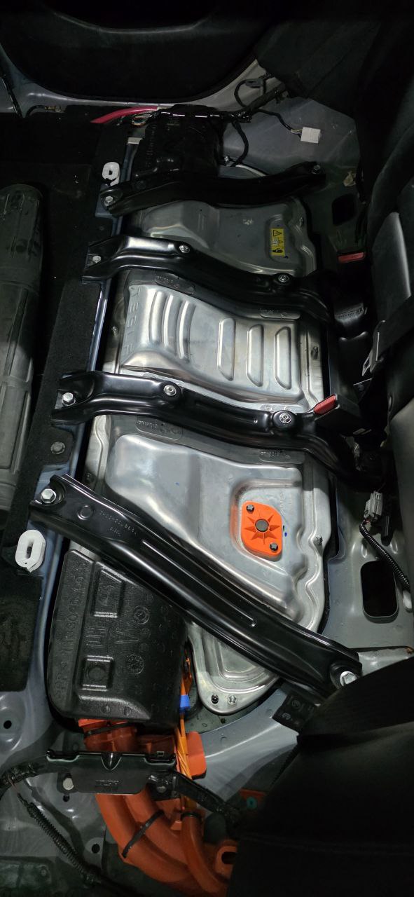 Tesla Model 3 penthouse cover exposed after rear seat removal