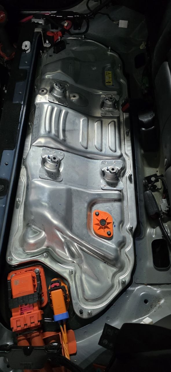 Tesla Model 3 battery penthouse cover full view with pyrofuse access cap